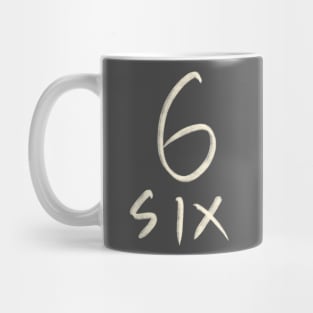 Hand Drawn Letter Number 6 Six Mug